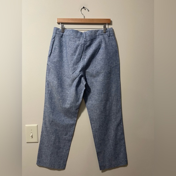 NWT Draper James Chambray Linen Cotton Blend Cropped Pants Size 10 - Picture 8 of 10